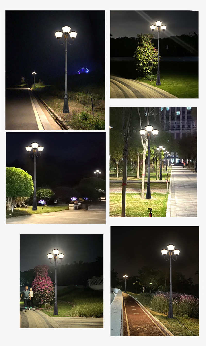 Villa Yard Square Solar Street Light Transparent Three Heads Motion - Activated Led