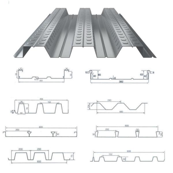 18-26 Station Cold Galvanized Steel Deck Roll Forming Machine With Hydraulic Cutting