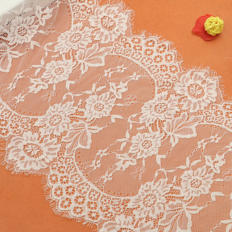 Beautiful Crochet Eyelash Lace Edge Ivory Black Color Double Side
