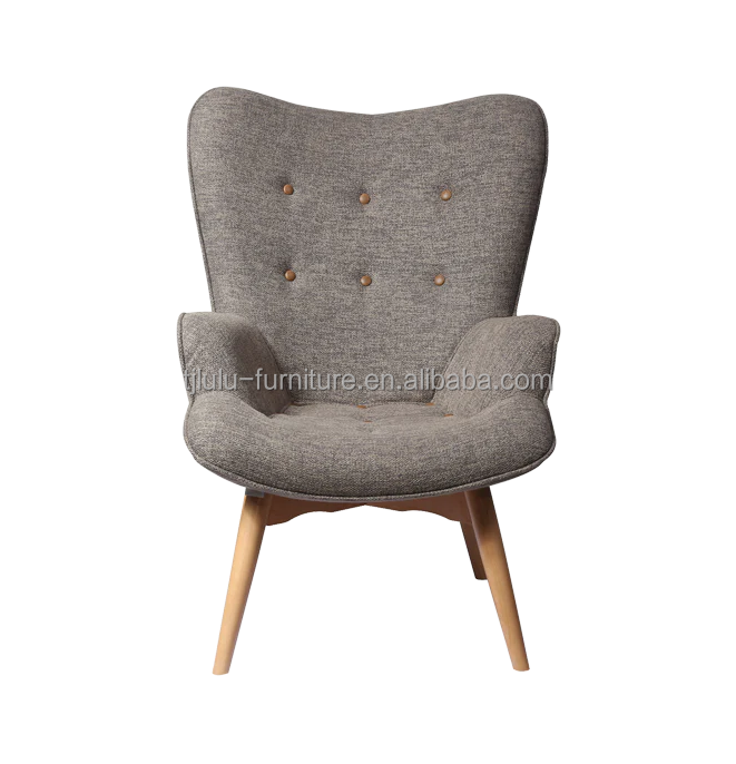 Wood Chairs Sofa Upholstered Chair Modern Solid Wood Leisure Lounge Chair with Stool Living Room Furniture