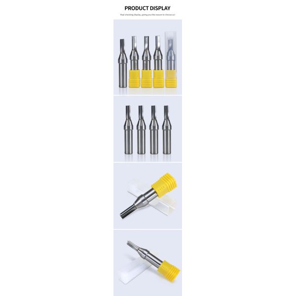 HardBar TCT 3 Flutes Straight Bits Wood Milling Cutter Solid Carbide HRC55/60 for MDF Plywood Chipboard CNC Machine