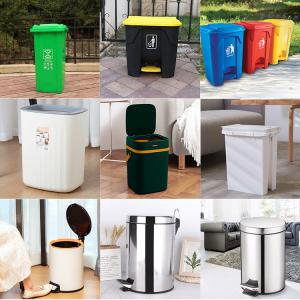 Quality Bathroom Heavy Duty Wheeled Trash Can Black Rolling Trash Can for sale