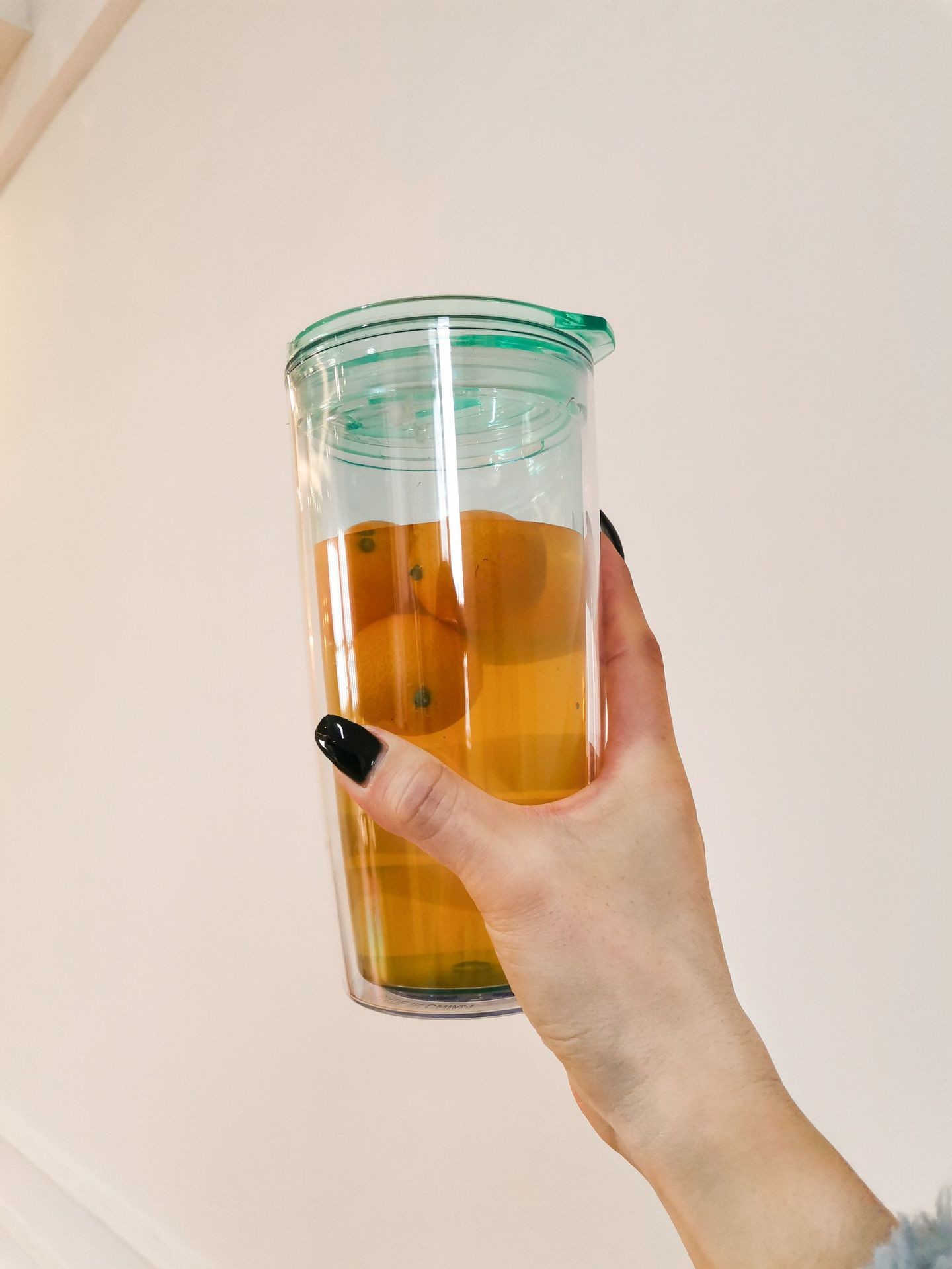 Renewable Push Plate Cup RPS Fresh And Light Lemonade Double-layer Fruit Tea Cup 530ML GRS Certified
