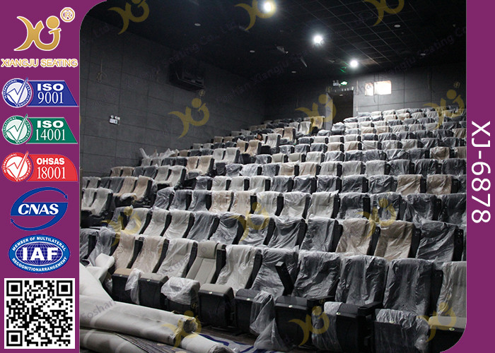Micro Fiber Leatherette Double Color Cinema Theater Chairs In Plastic Big Armrest