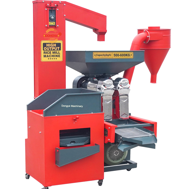 DONGYA AGRO Commercial Rice Mill 4 in 1 Commercial Used 650KG Per Hour Elevator with Clean Funtion