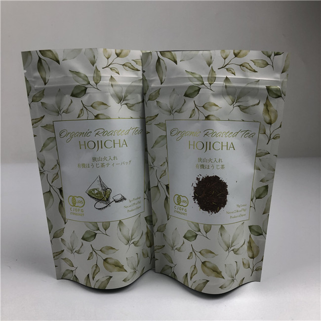 Customized Digital Printing Bags Metallic Gold Logo Stand Up Tea Packing Bags