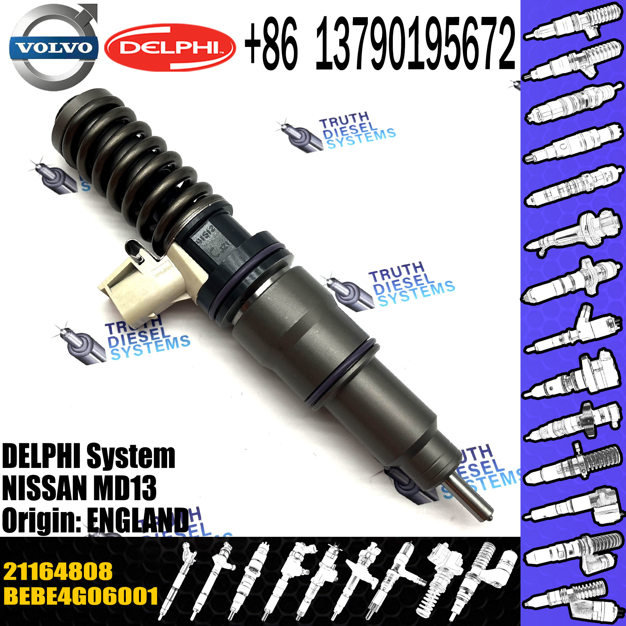 21164808 BEBE4G06001 original Diesel Fuel Injector 21164808 BEBE4G06001 E3.4 for NIS-SAN MD13