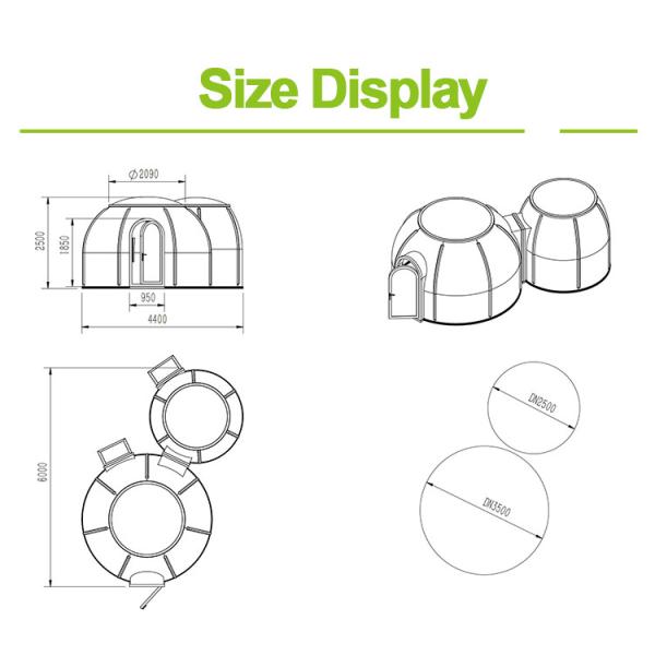 ISO 100 UV ISO Glamping Bubble HVAC Synchronous Rectification