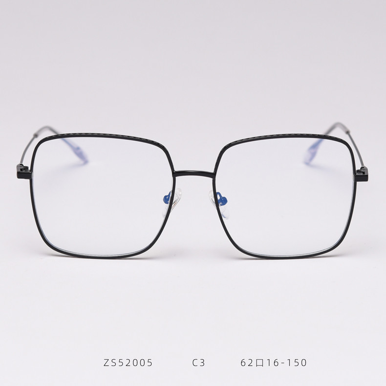Silver Alloy Square Big Frame Glasses Men Women Unisex Decoration Transparent Frame Glasses