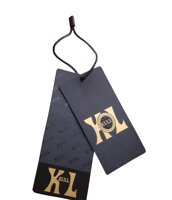 Bespoke Paper Brand Tag On Clothes Cheap Jeans Hang Tags Glossy Lamination