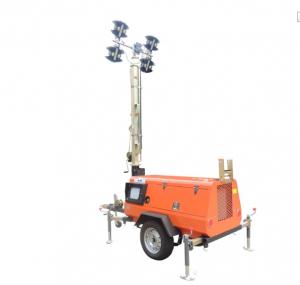 Quality Outdoor Mobile Lighting Tower Kubota Diesel Engine Manual Mast 9m for sale