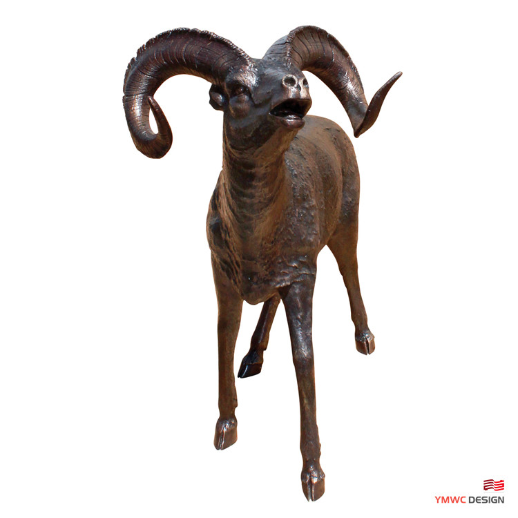 Modernistic Style Custom Color Bronze Bighorn Sheep Garden Sculpture for Outdoor Decor