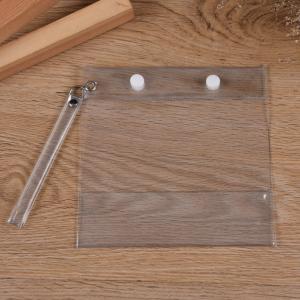 Quality A4 Plastic Button Bag Storage Lock Transparent Waterproof for sale