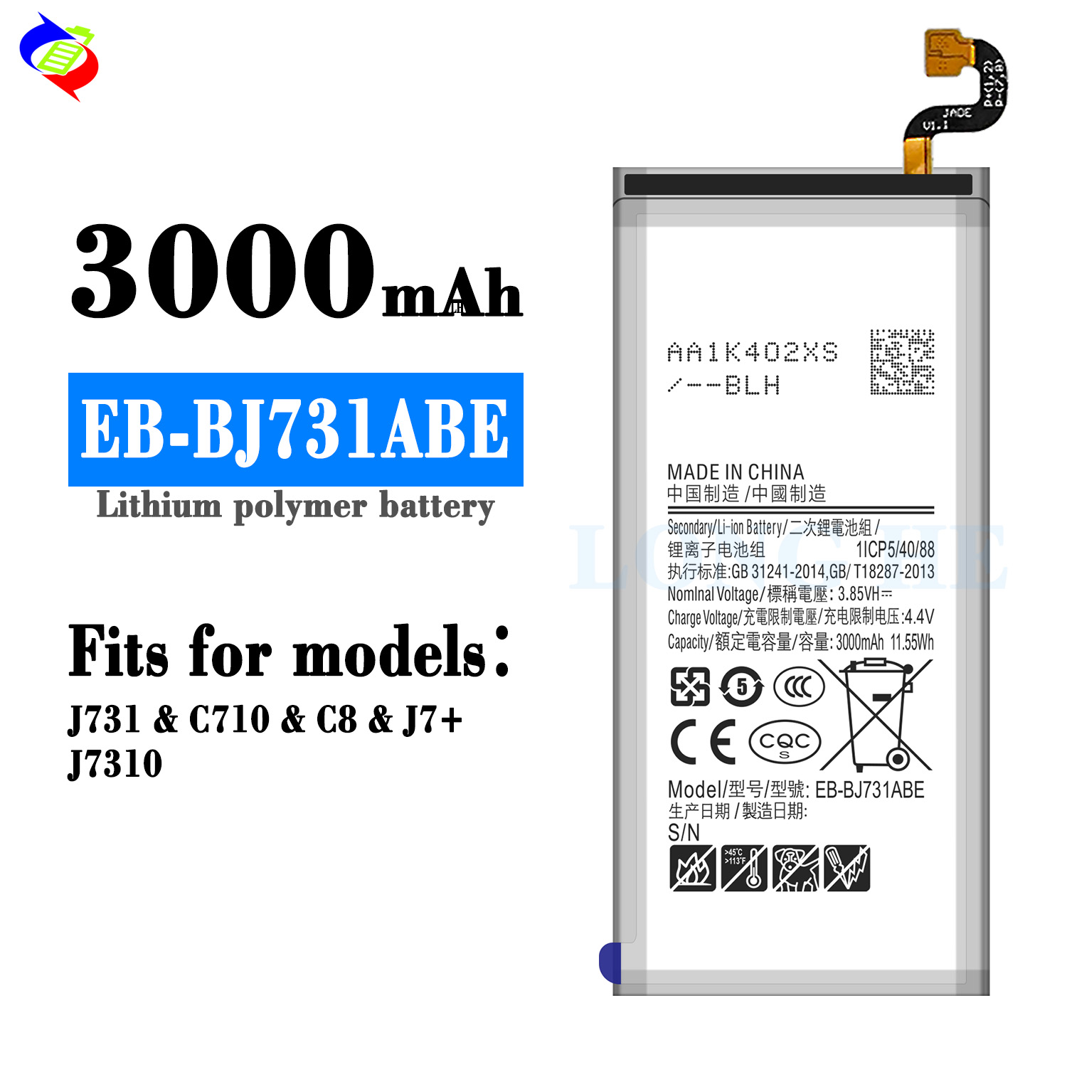 Li-ion 3000mAh 3.85V BATTERY EB-BJ731ABE For Samsung GALAXY j7 Original Replacement Phone Battery