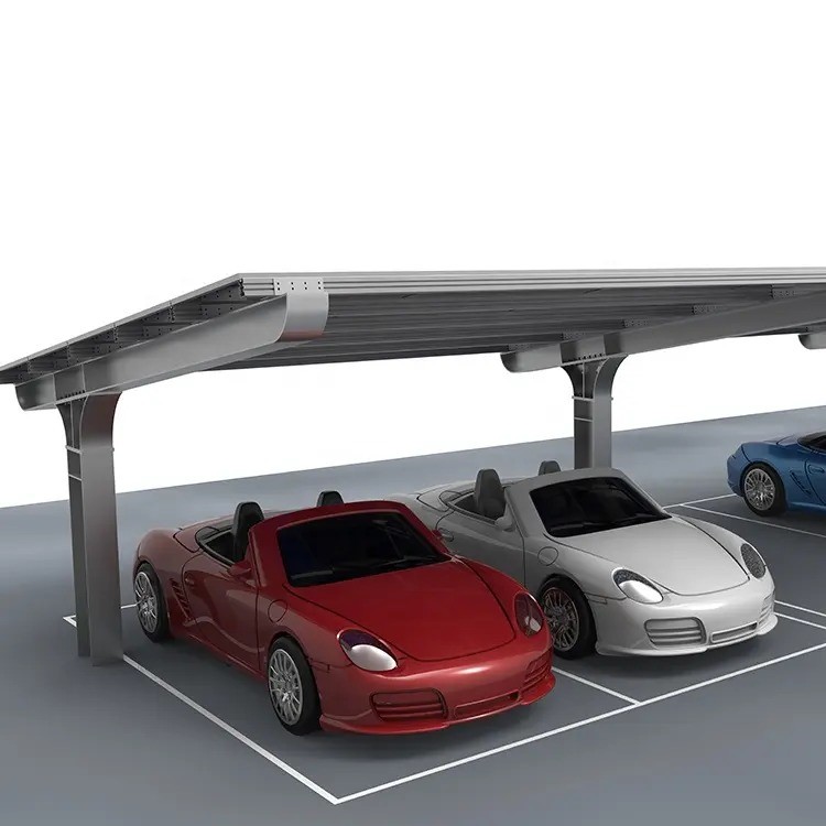 Quality AL6005-T5 Solar Power Carport for Channel Solar Panels Car Parking System Charging for sale