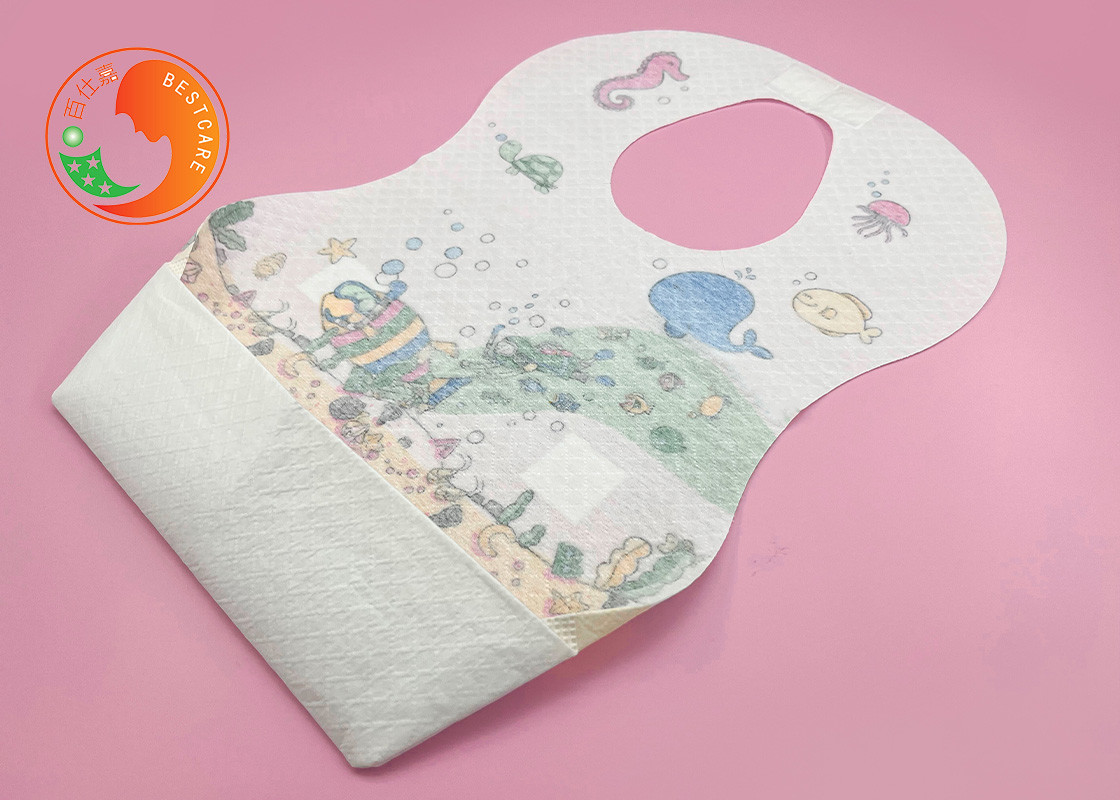 Food Grade Disposable Baby Bibs Picnic Organic Cotton Mess Free Food Catcher Bibs