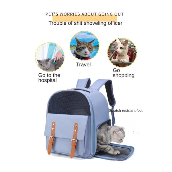 Large Capacity Breathable Pet Backpack Oxford Travel Cat Backpack