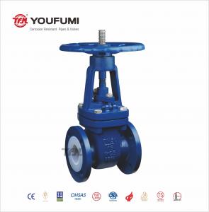 China Two Way PTFE Lined Gate Valve With Extended Stem A216 Wcb Rising Stem on sale