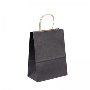 Quality Wholesale Paper T Shirt Bags Custom Printed Black Paper Gift Bags With Handles for sale