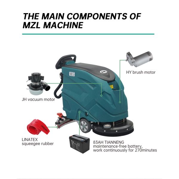 800mm Squeegee Compact Walk Behind Floor Scrubber Stripping Machine For Marble Washing