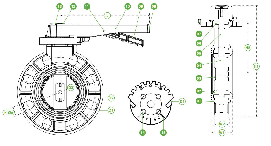 Plastic PVC/UPVC Butterfly Valve for Water Supply