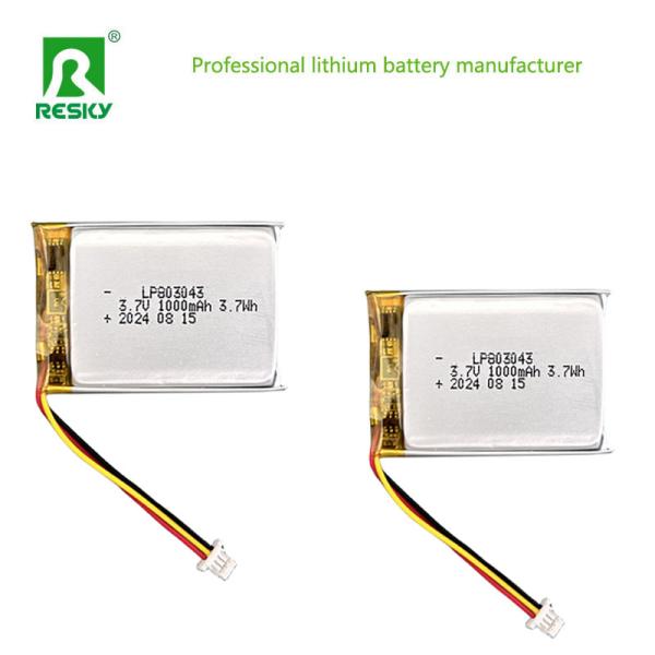 Pouch Solar Lithium Polymer Battery Cell 803040 3.7V 1000mAh 3.7wh Power