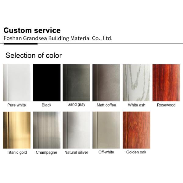 Grandsea Factory Direct High Quality Porte Wooden Grain Waterproof External Aluminum Sliding Double Tempered Glass Doors