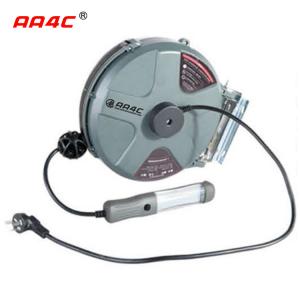 Quality AA4C Automatic Retractable Flexible Hose Reel PU Mesh Air Hose Reel Electric Combined Hose Reels With Lamp for sale