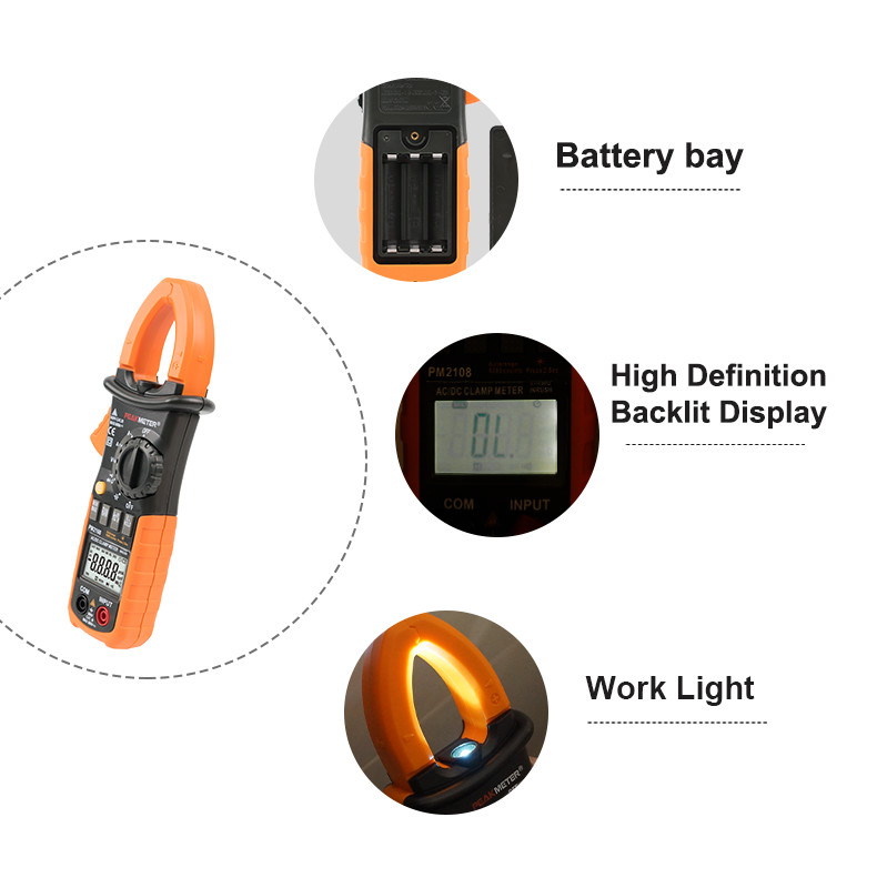 Ture RMS Portable Clamp Meter 600V AC/DC 600A AC/DC For Solar Power System