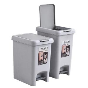 Quality China Wholesale Small Household Foot Pedal Plastic Dustbin With Cover for sale