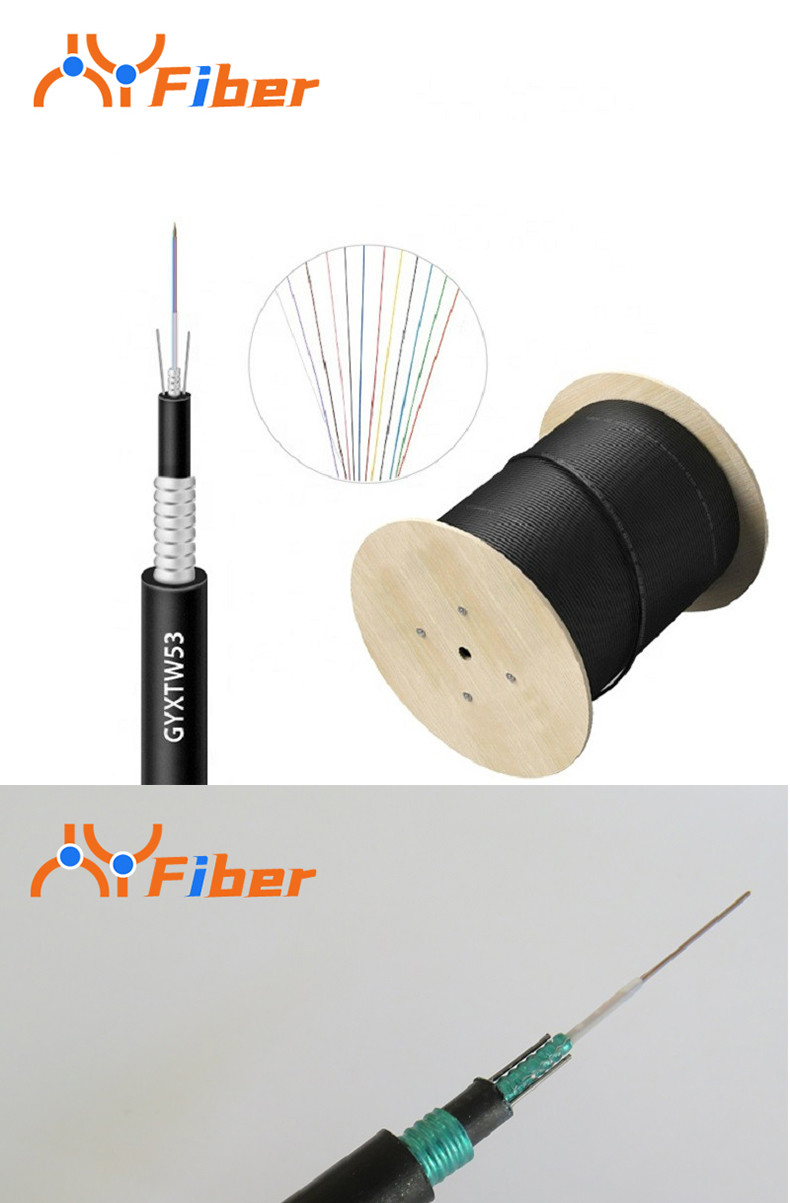 Grounding Armored Fiber Optic Cable 4/6/8/12 Core Rodent Proof Direct Buried
