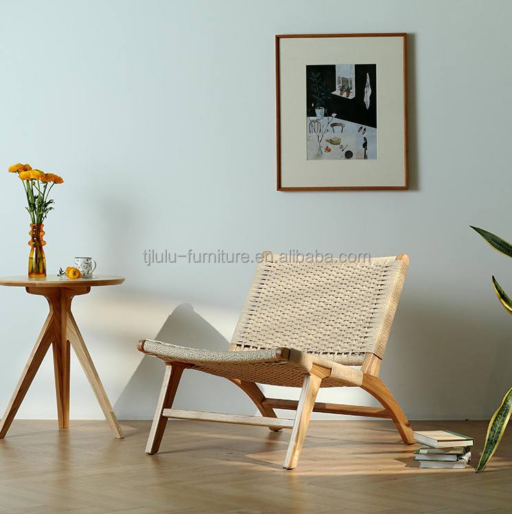 Solid Wood Woven Cord Single Sofa Chair Blend of Style and Function for Living Room Furniture