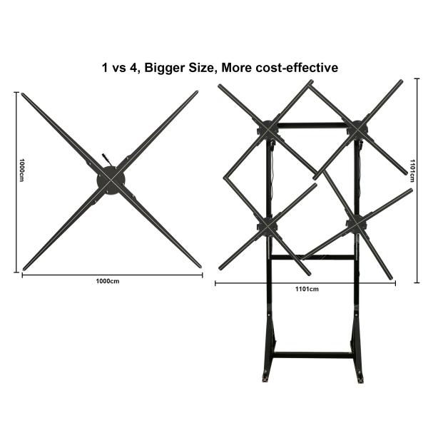 Led Projector Holographic Advertising Playing Equipment Machine With 16g Memory Card 3d Hologram Fans Wifi