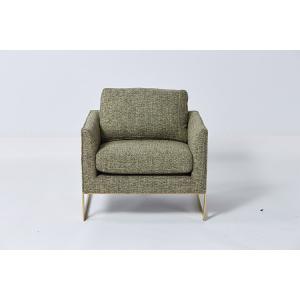 China Fashion Living Room Couches Natural Linen Material Fabric Green With Metal Base on sale