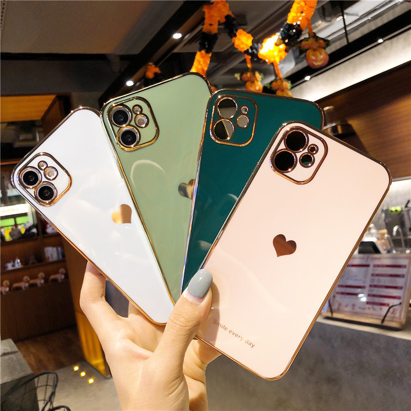 Lovely Electroplate Shockproof Smartphone Case For Iphone 11 12 Pro Max