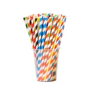 Buy cheap Colorful Striped Food Grade Biodegradable Paper Straws Disposable Drinking from wholesalers