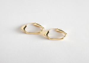 China Minimalist European Fashion Jewellery 18K Gold  Circle Hoop Earrings Silver 925 Earrings Women on sale