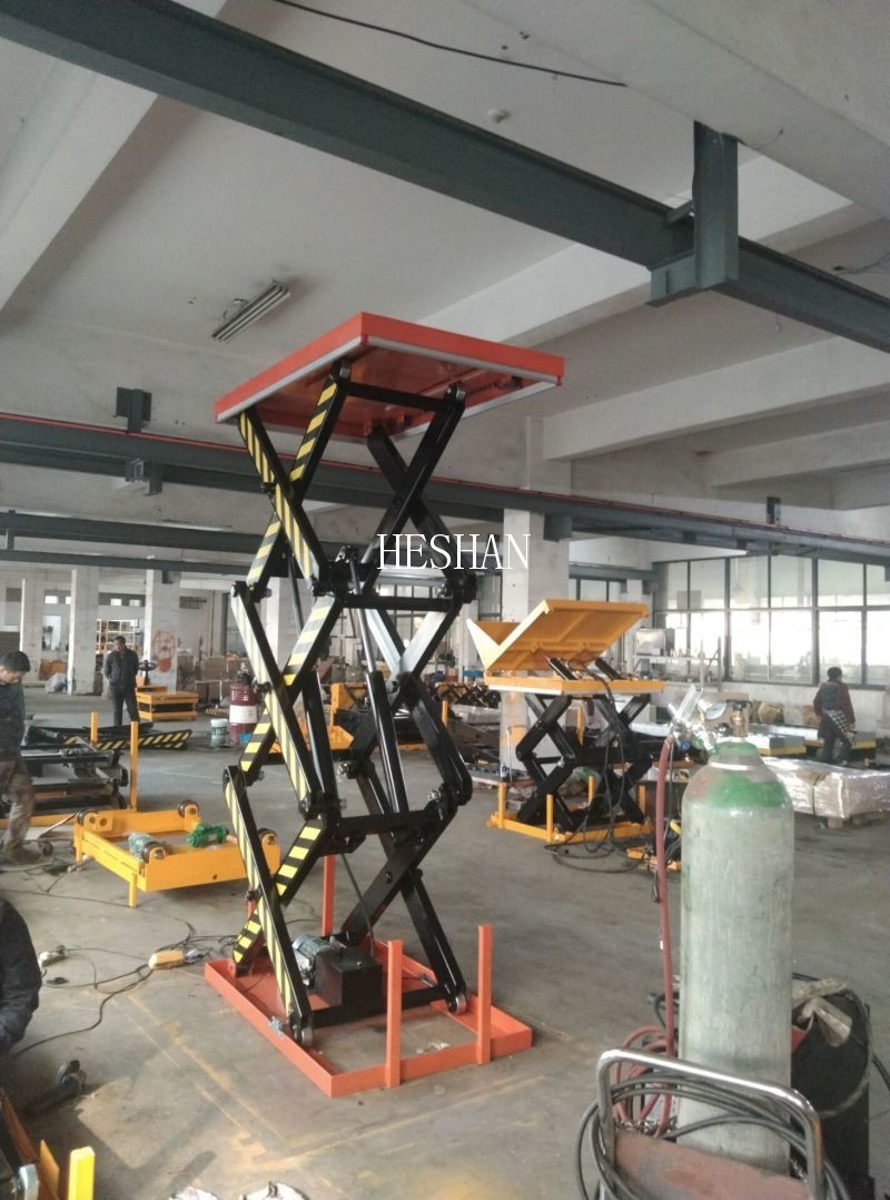 Carbon Steel Scissor Lift Table Foot Control 1000kg Hydraulic Lift Work Table