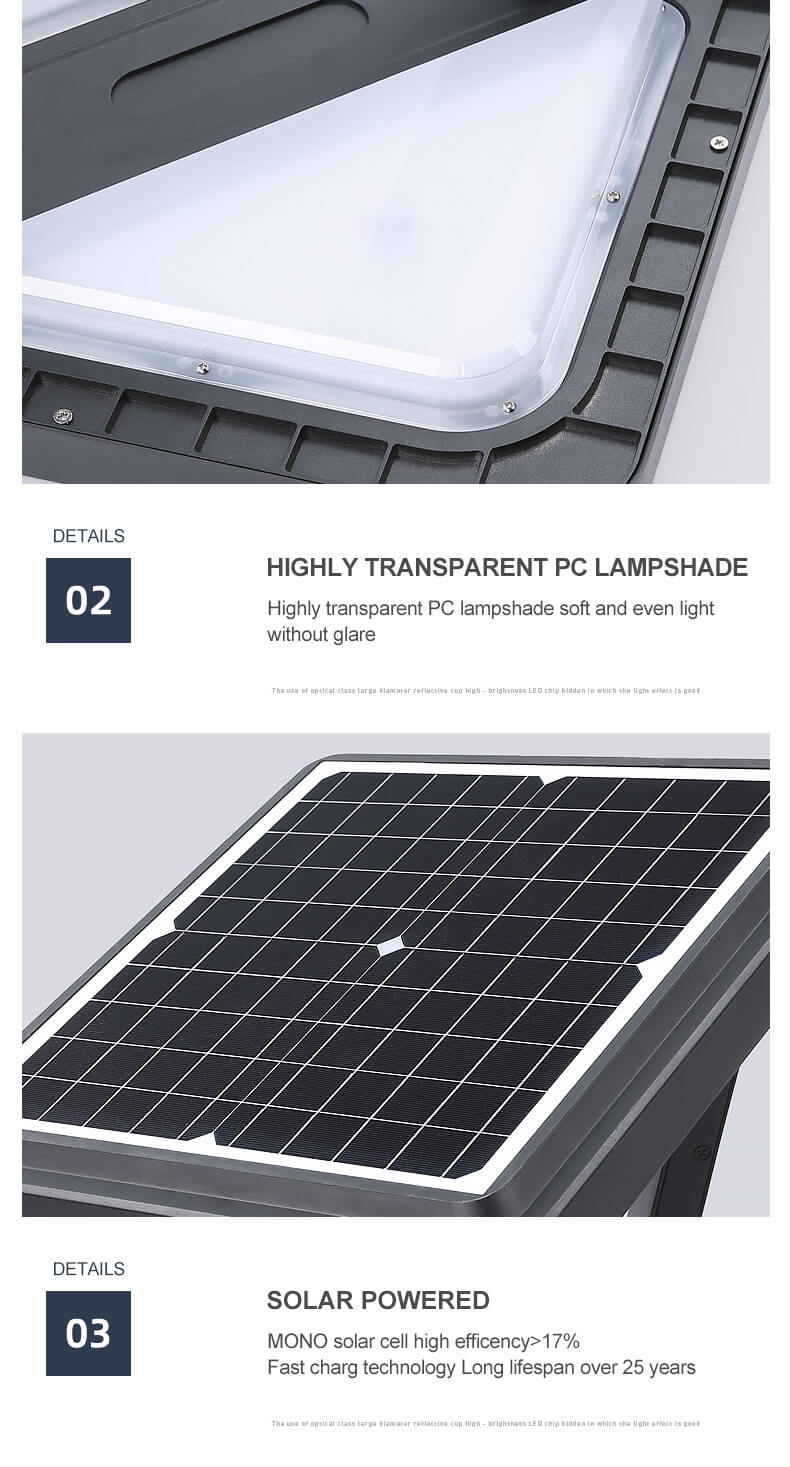 1- IP65 Waterproof Outdoor Solar Garden Pillar Light for Landscape Fence Post Lighting
