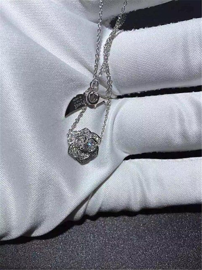 Luxury jewe factory Rose diamond Necklace 18k gold white gold yellow gold rose gold diamond Necklace