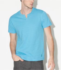 Quality OEM Cotton Mens Casual Tops , Blue Jersey Short Sleeve T-shirts for sale