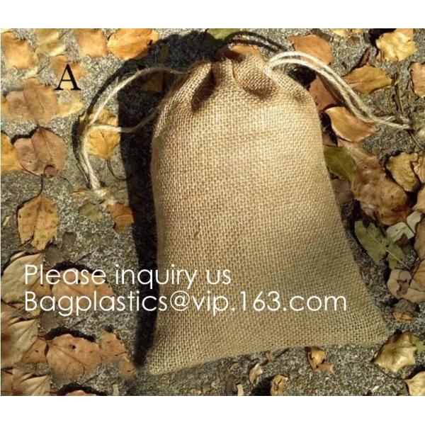 Assorted Colors Burlap Gift Bags with Double Jute Drawstrings Candy Sack Pouch Halloween Treat Gift Bags with Different
