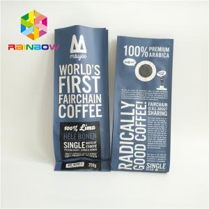Flat Bottom Aluminum Foil Bags For Coffee Bean / Candy / Chocolate Packaging