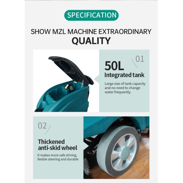 Marble Industrial Electric Walk Behind Floor Scrubber Mop Machine Customized
