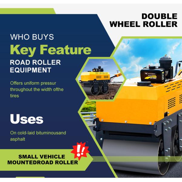 500kg Walk-Behind Double Drum Compact Roller High Compaction Eefficiency Mini Road Roller