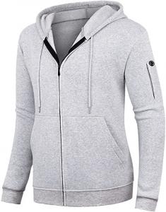 China OEM Clothing Men'S Heavyweight Fleece Hooded Sweatshirt Full Zip Hoodie With Arm Zipper Pocket on sale