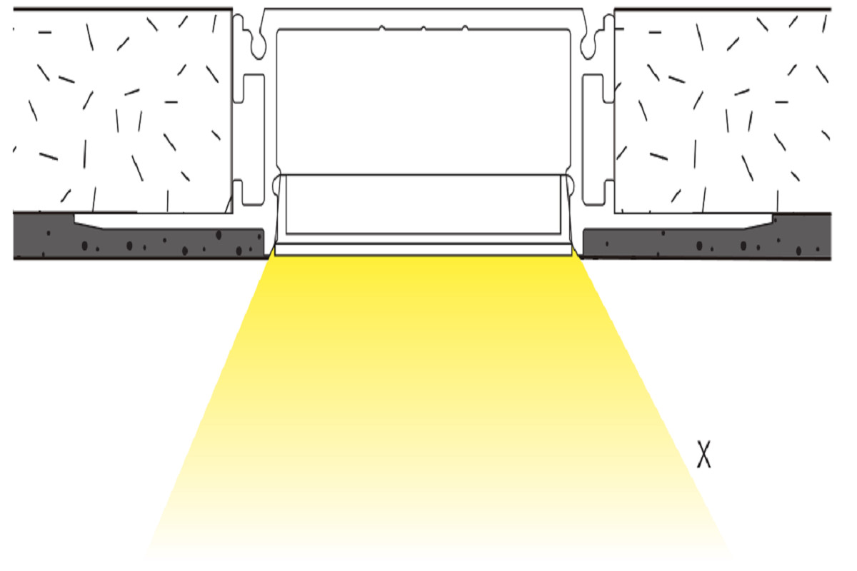 48x19mm Plaster Recessed Aluminum LED Profile for Architectural lighting