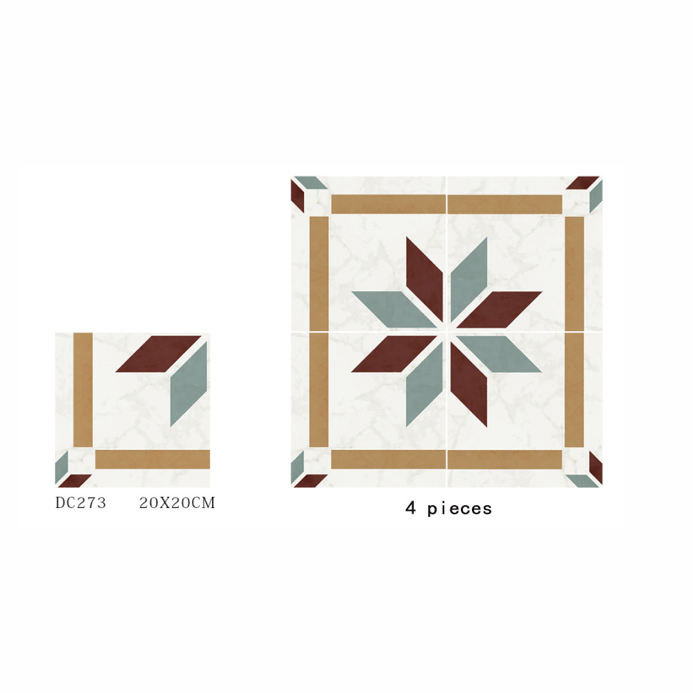 Red And Green 200x200mm Durable Indoor Floor Tile For Bathroom And Grade AAA Ceramic Rustic Tiles For Living Room