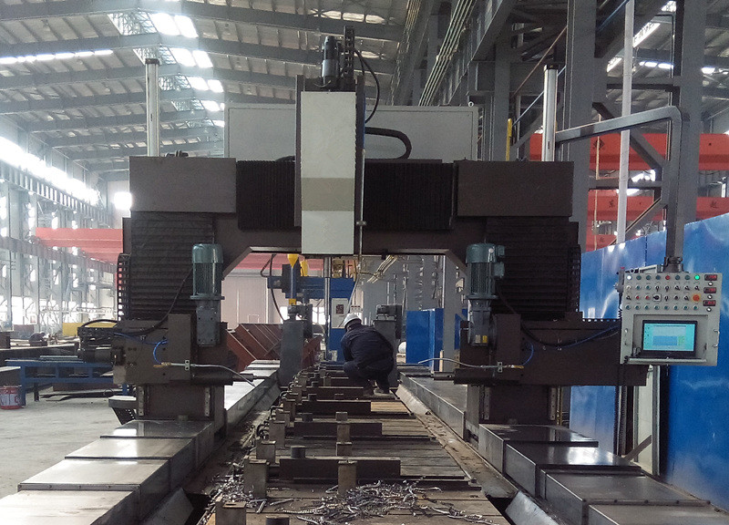Gantry Movable CNC Large Welded H Beam Drilling Machine Line Three Sides