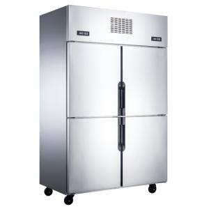 Quality Double Temperature 4 Door Upright Kitchen Freezer and Chiller for sale